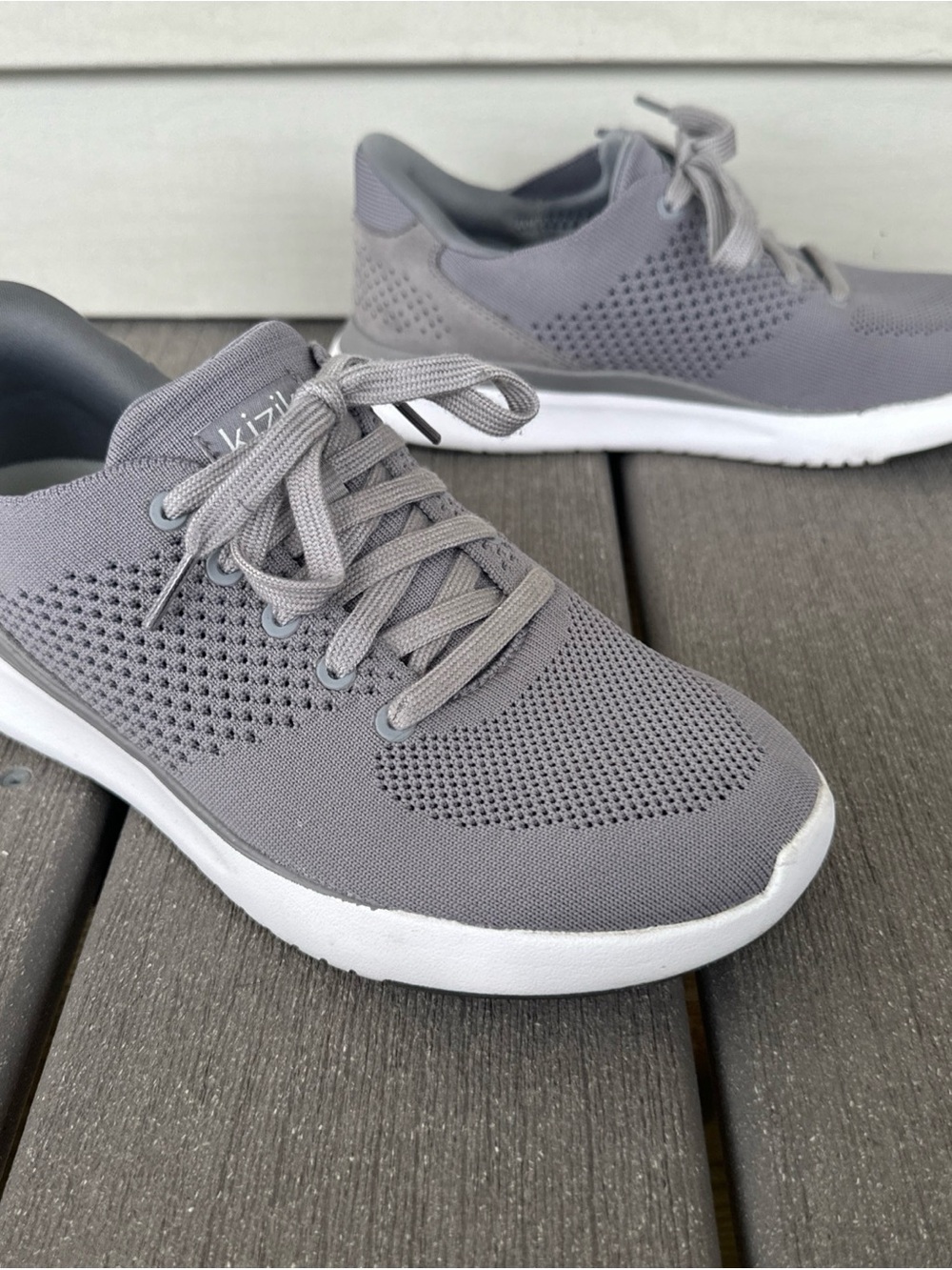 Kizik Women’s 7.5 Unisex Grey Breathable Knit Sneakers H3FC DLIMGY04-2E Men’s 6